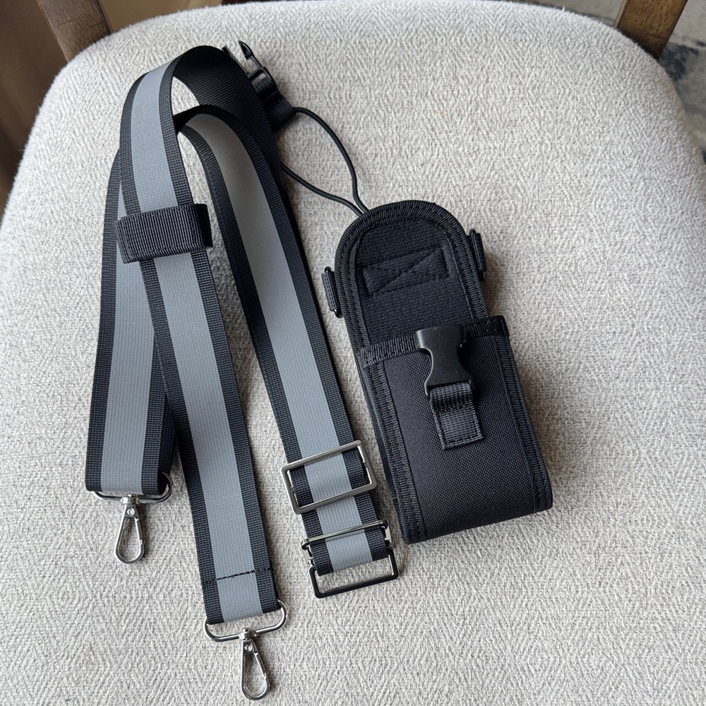 Black and Gray Men's Bag with Adjustable Strap